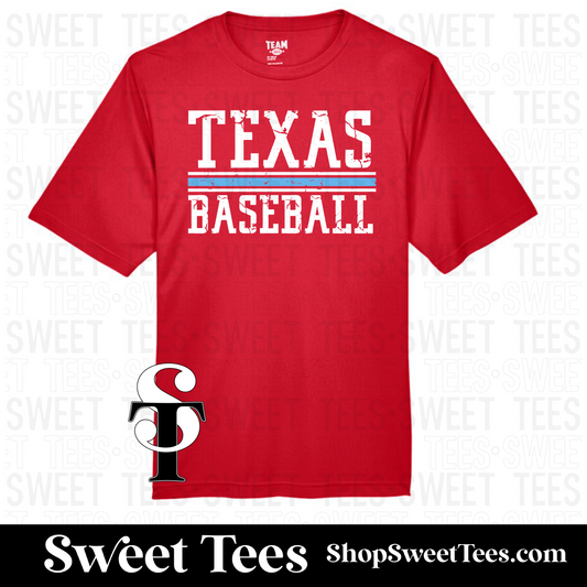 Texas Baseball College Ruled Drifit tee - Red