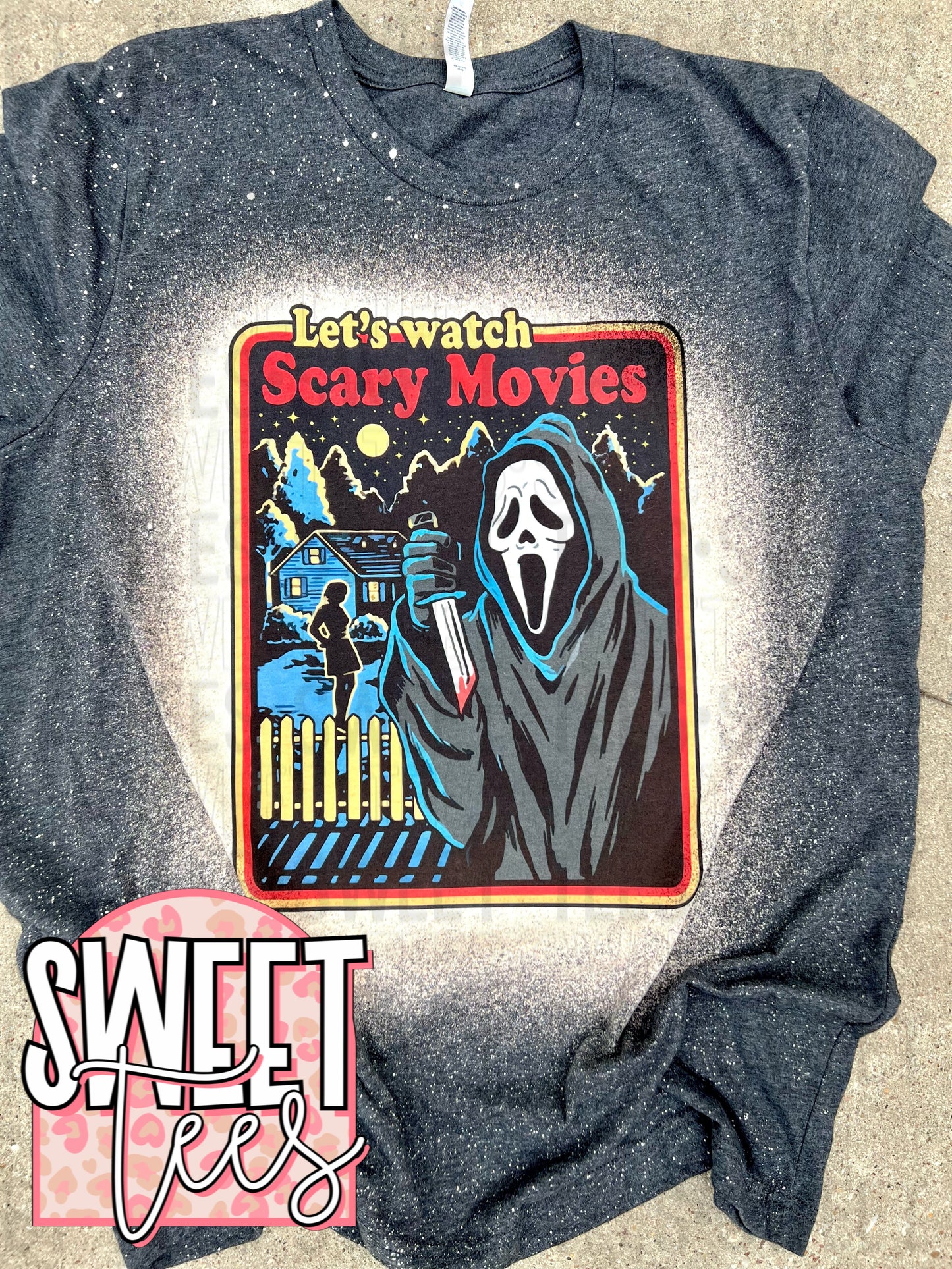 Let's Watch Scary Movies tee