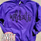 Wildcats Hand Lettered Script Purple Sweatshirt