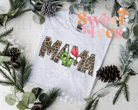 Mama Leopard Green Guy tee