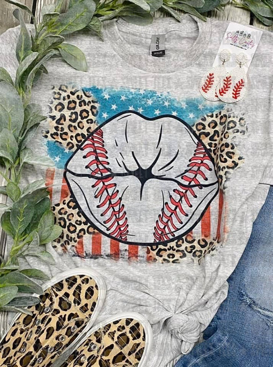 Baseball Kiss tee
