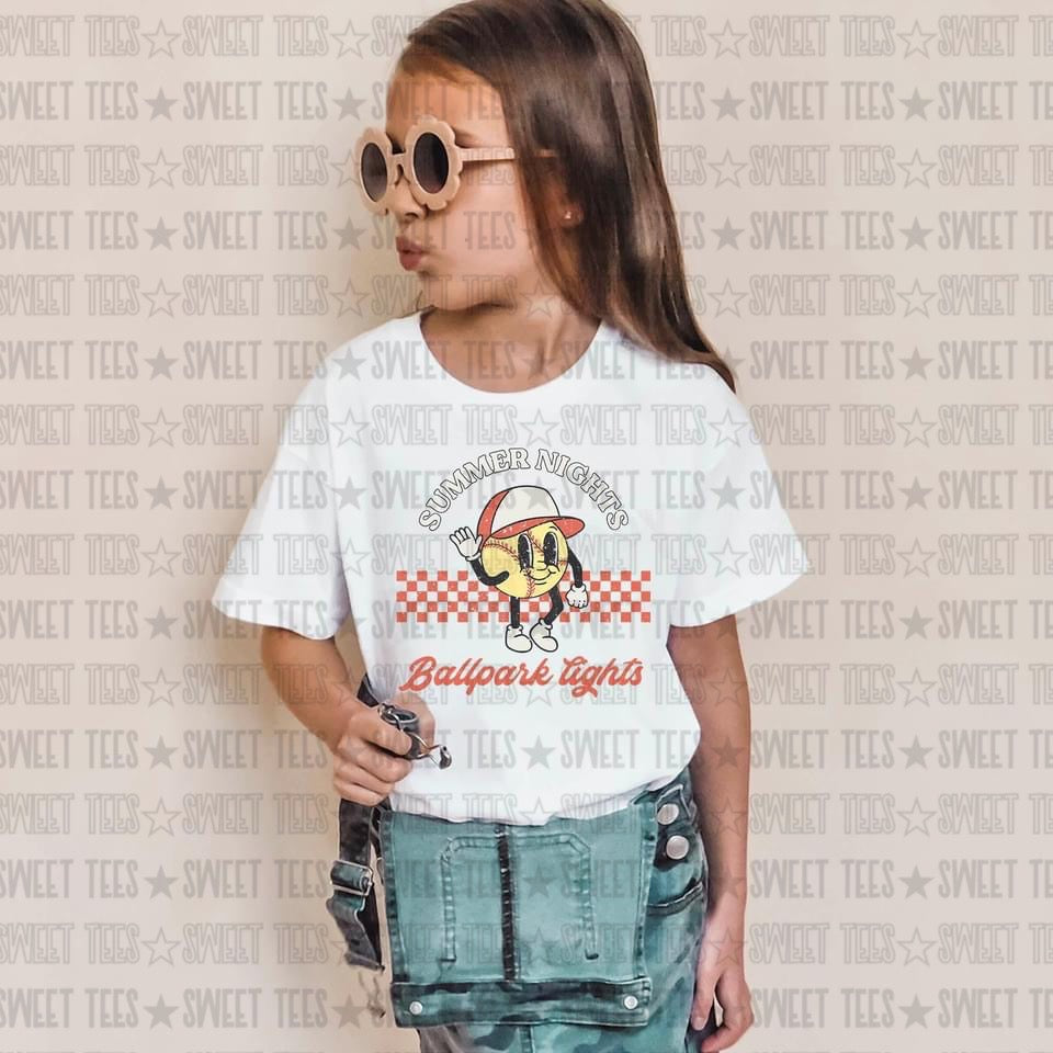 Summer Nights Ballpark Lights tee