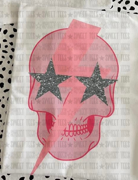 Pink Bolt Skull tee