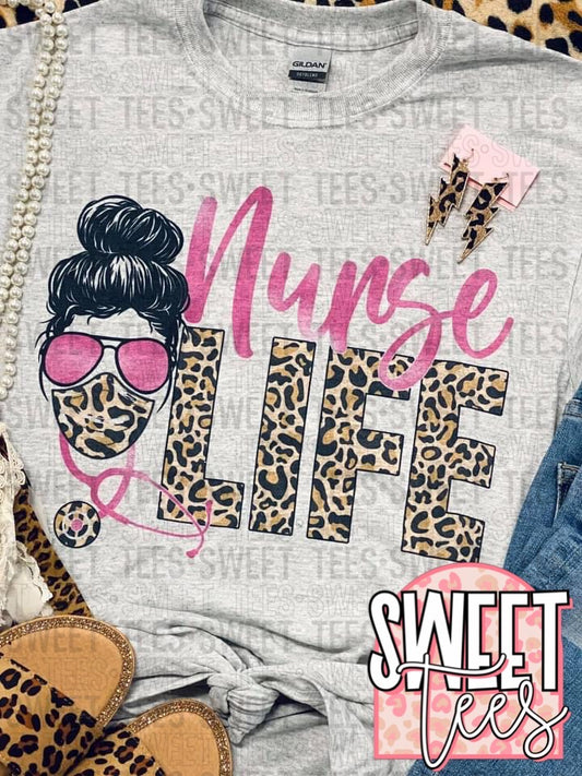 Nurse Life - Leopard tee