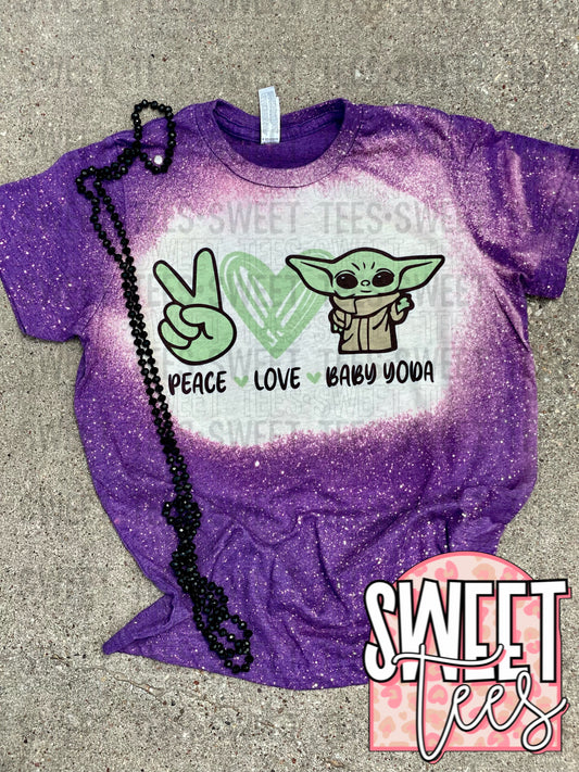 Peace Love Baby Yoda tee