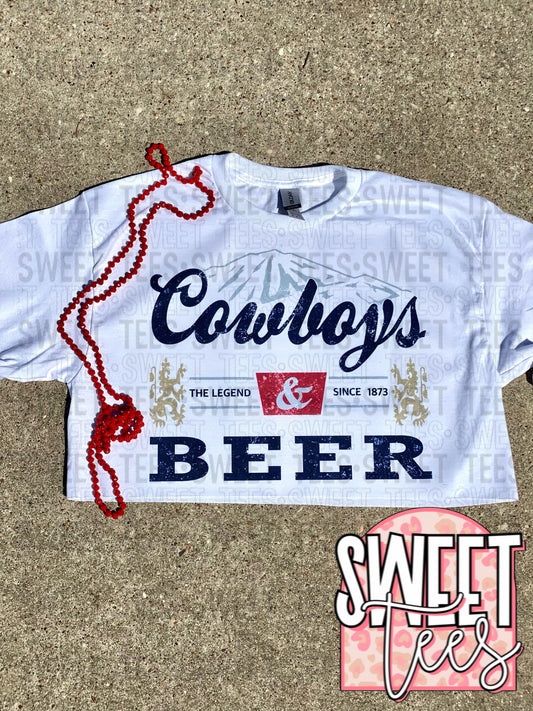 Cowboys and Beer Cropped Top