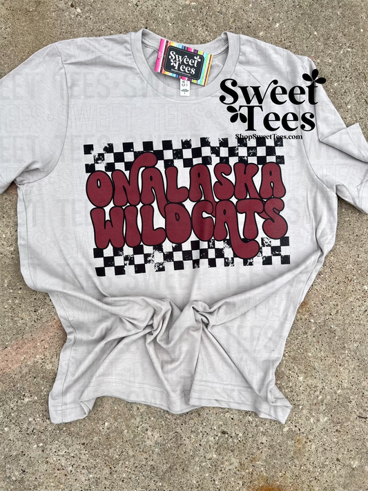 Onalaska Wildcats Checkered tee