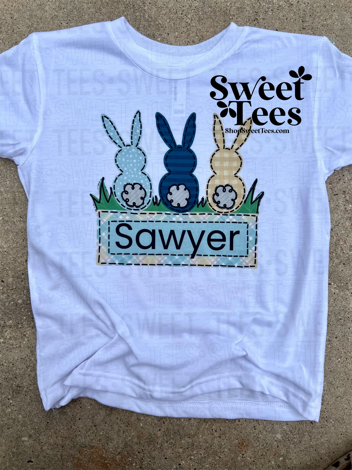 Easter Bunny Stitch Name tee