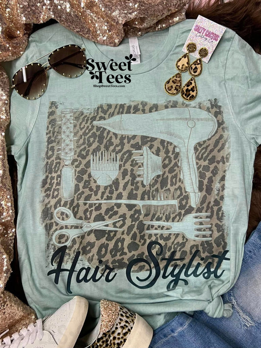 Hair Stylist Leopard tee
