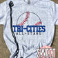 Tri-Cities All-Stars Half Baseball tee