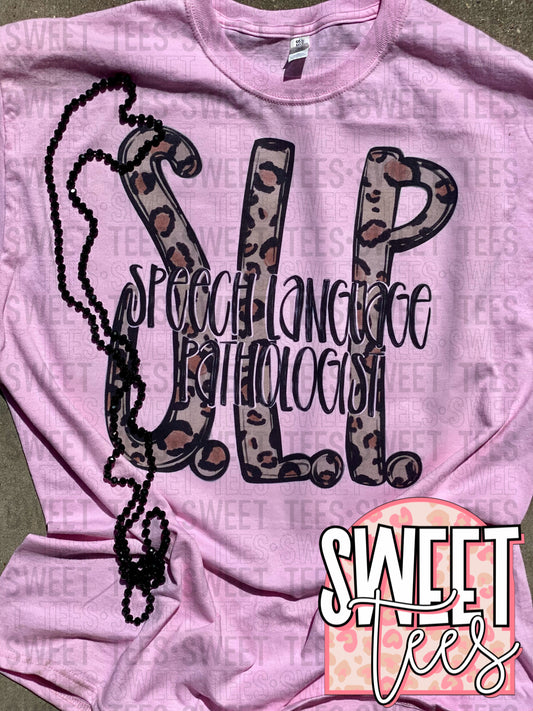 SLP Leopard Letters tee
