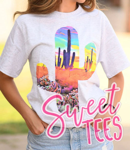 Sunset Cactus tee